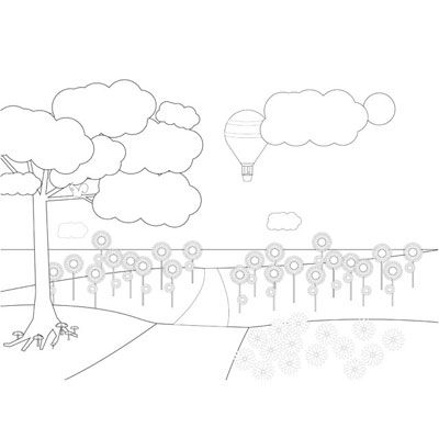 Ausmalbild Wolke Vorlage